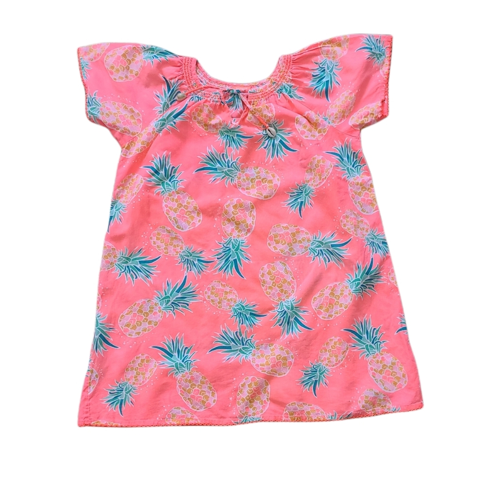 Sunuva Girls Neon Pink Pineapple Kaftan Dress